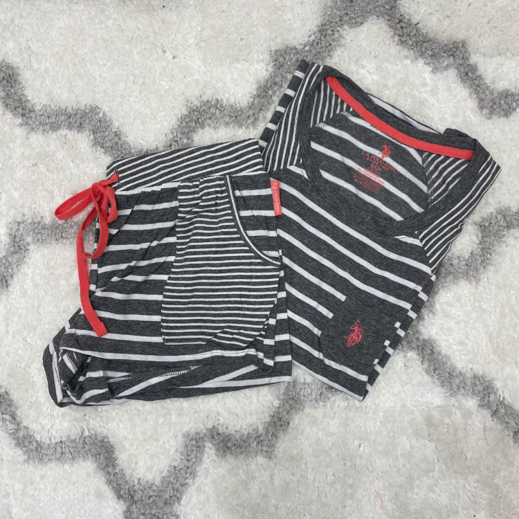 U.S. Polo Assn. Striped Short Sleeve Pajama Set
