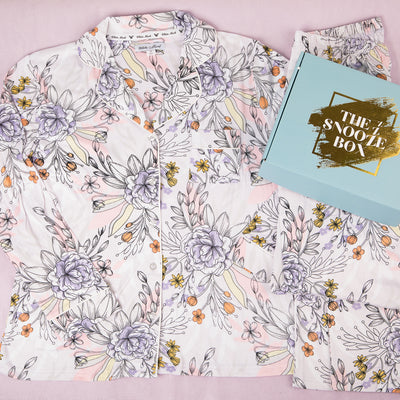 White Mark Long Sleeve Floral Pajama Set